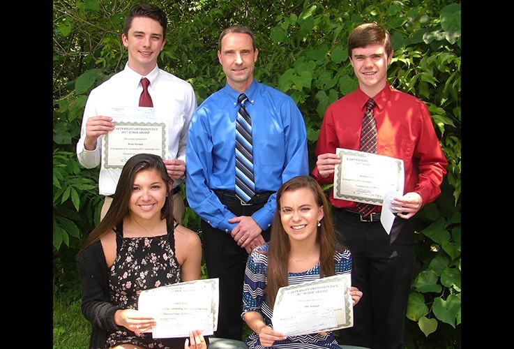 Dr. Cartwright and scholarship recipients